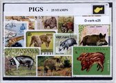 Varkens – Luxe postzegel pakket (A6 formaat) : collectie van 25 verschillende postzegels van varkens – kan als ansichtkaart in een A6 envelop - authentiek cadeau - kado - geschenk - kaart - varken - zwijn - Artiodactyla - hoefdieren - zwijnen - knor