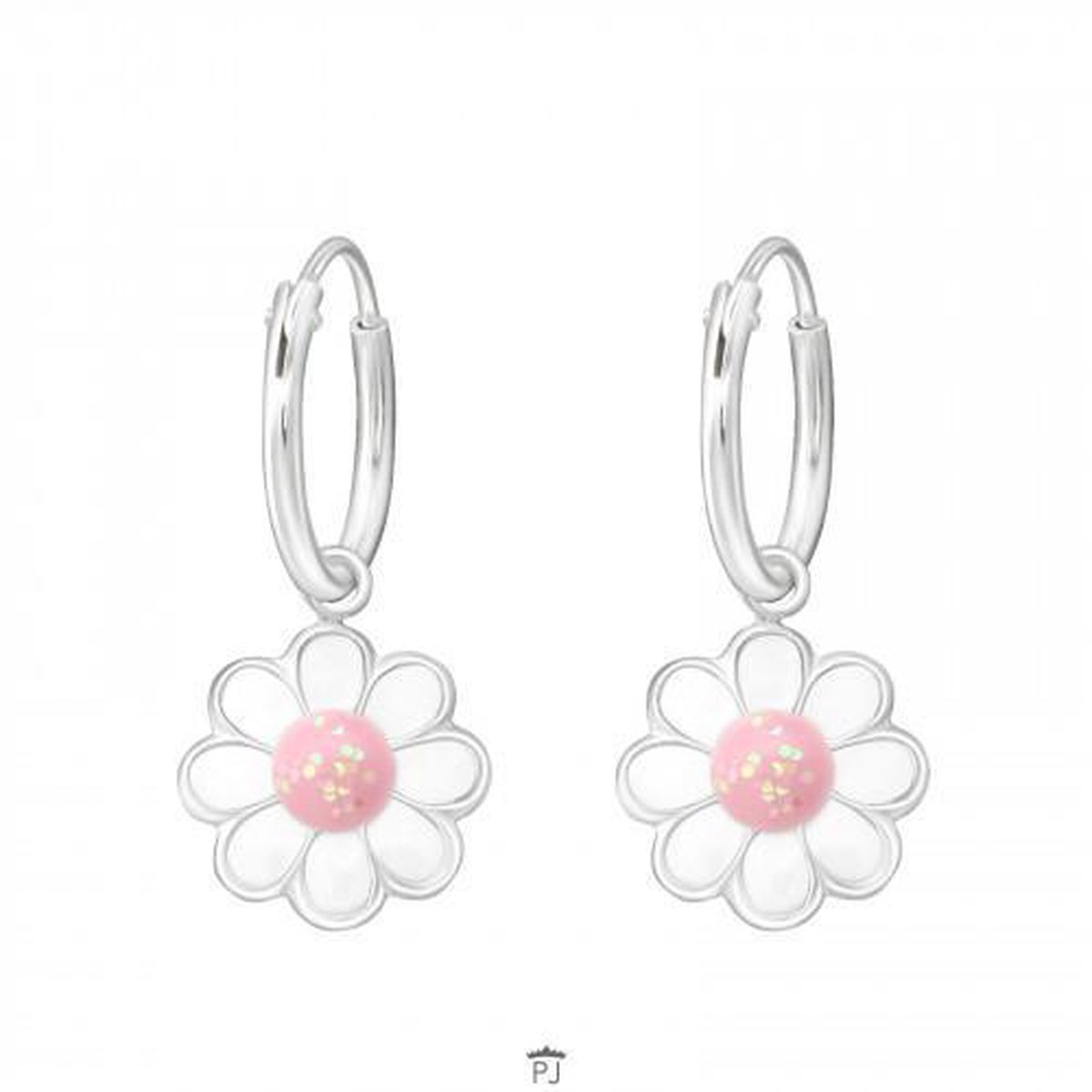 WeLoveSilver - madeliefjes - zilver - meisjes oorbellen - 21 mm