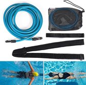 Zwemelastiek - Zinaps Swimming Riem voor zwembad, Verstelbaar 3M / 4M Zwembad Belt Zwembad Zwemmen Touw voor kinderen Volwassenen Zwemmen Trainer Zwembad Weerstand Training Trektou