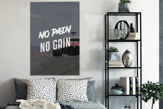 Peinture sur toile ' No pain, no gain' - Proverbes - Citations - 90x140 cm - Décoration murale