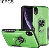 10 PCS Shield Armor PC + TPU-beschermhoes met 360 graden rotatieringhouder voor iPhone XS / X (groen)