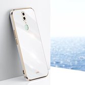 Voor OPPO F11 XINLI rechte 6D plating gouden rand TPU schokbestendige behuizing (wit)