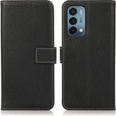 Voor OnePlus Nord N200 Litchi Textuur PU + TPU Horizontale Flip Leather Case met Houder & Kaartsleuven & Portemonnee (Zwart)