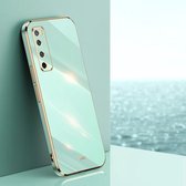 Voor Huawei nova 7 5G XINLI Rechte 6D Plating Gouden Rand TPU Schokbestendig Hoesje (Mintgroen)