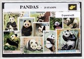 Pandaberen – Luxe postzegel pakket (A6 formaat) : collectie van 25 verschillende postzegels van pandaberen – kan als ansichtkaart in een A6  envelop - authentiek cadeau - kado - ka