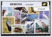 Reigers – Luxe postzegel pakket (A6 formaat) : collectie van 25 verschillende postzegels van reigers – kan als ansichtkaart in een A6 envelop - authentiek cadeau - cadeau - geschen