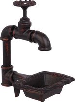 Zeephouder - Waterkraan met zeephouder - Gietijzer - 20,7 cm hoog