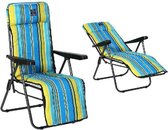Strandstoel Staal - Campingstoel opvouwbaar - strandstoel inklapbaar voor volwassenen (77 x 58 x 106 cm) - licht gewicht - 2021 Model