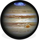 WallCircle - Wandcirkel ⌀ 120 - Jupiter - Noorderlicht - Heelal - Ronde schilderijen woonkamer - Wandbord rond - Muurdecoratie cirkel - Kamer decoratie binnen - Wanddecoratie muurcirkel - Woonaccessoires XXL