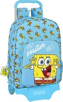 Schoolrugzak met Wielen Spongebob Positive Vibes Geel Licht Blauw