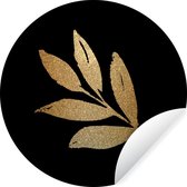 Papier peint Cercle - Feuilles - Or - Branche - ⌀ 30 cm