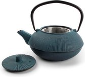 Theepot 80cl strepen zwart/blauw My Tea