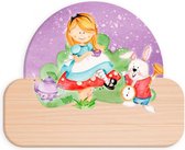 naambord Alice in Wonderland junior 12 x 17 cm hout