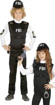 verkleedpak FBI junior polyester zwart mt 5-6 jaar
