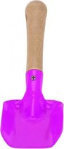 handschepje junior 20,5 cm hout/staal naturel/paars