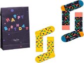 Happy Socks 2-Pack Gift Bag Happy Birthday, Maat 36/40