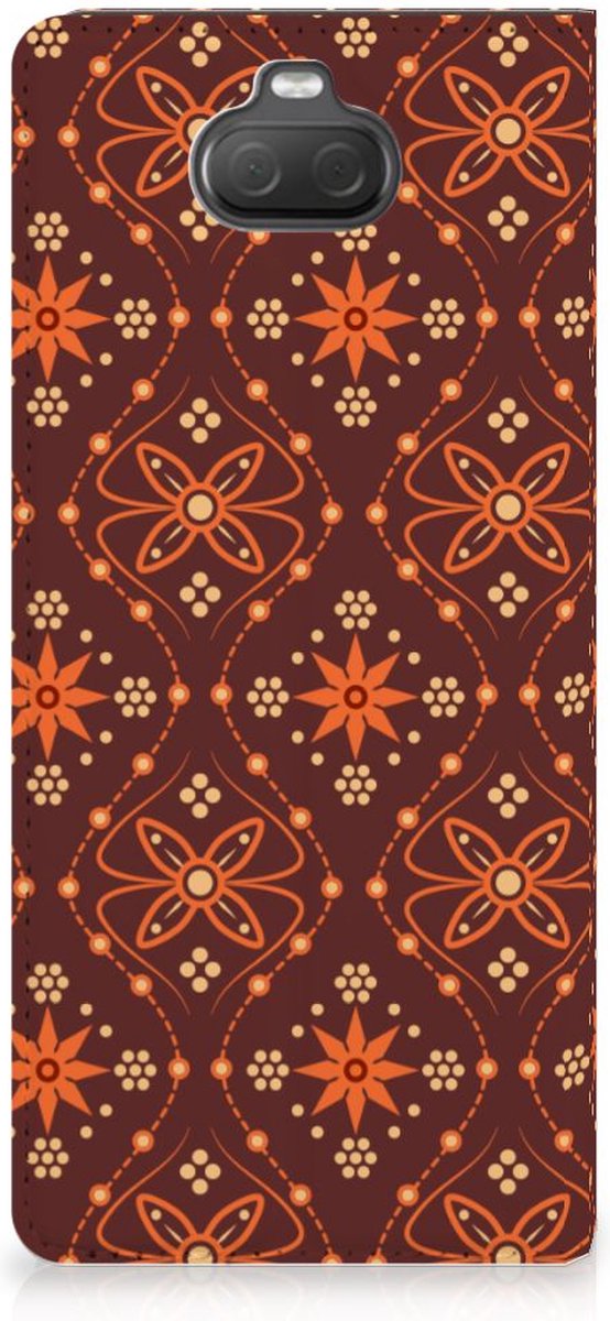 Sony Xperia 10 Hoesje met Magneet Batik Brown