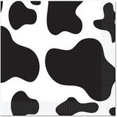 32x  koeien print dieren thema servetten 33 x 33 cm - Papieren wegwerp servetjes - koeien thema print versieringen/decoraties