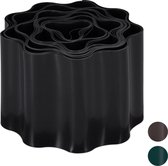 relaxdays grasrand flexibel - borderrand golvend - 9 meter - kunststof - 10 cm hoog zwart