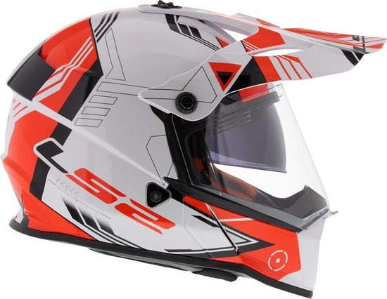LS2 Endurohelm MX436 Pioneer Trigger wit rood | bol.com