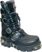 New Rock Laarzen -41 Shoes- M-575-S1 Zwart/Zilverkleurig
