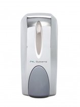 Handbedienbare 1l zeepdispenser Klassik in chrome of wit, zeepverbruik instelbaar