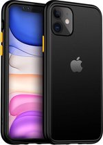 smalle bumper case geschikt voor Apple iPhone 11 - zwart + glazen screen protector