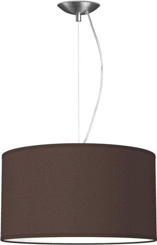 Home Sweet Home hanglamp Bling - verlichtingspendel Deluxe inclusief lampenkap - lampenkap 40/40/22cm - pendel lengte 100 cm - geschikt voor E27 LED lamp - chocolade