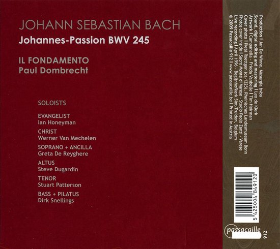 Johann Sebastian Bach - Johannes-Passion, Onbekend | CD (album ...