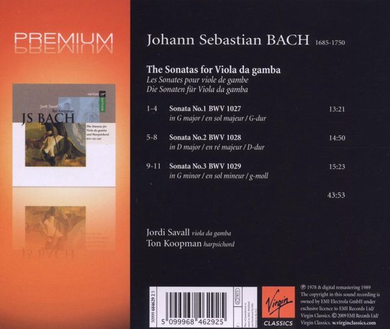 Sonatas For Viola Da Gamba & Harpsichord - Jordi Savall/ton Koopman