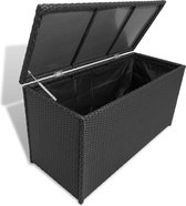 Tuinbox 120x50x60 cm poly rattan zwart