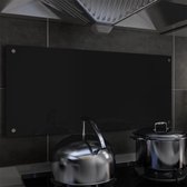Spatscherm keuken 90x40 cm gehard glas zwart