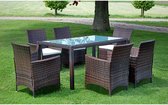 7-delige Tuinset met kussens poly rattan bruin