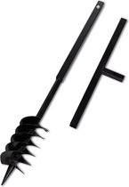 Grondboor met handvat en schroefkop (dubbele schroef) 120 mm (zwart)