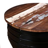 Salontafel tonvormig massief gerecycled hout zwart