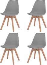 Eetkamerstoelen 4 st kunstleer grijs