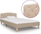 Bedframe stof beige 100x200 cm