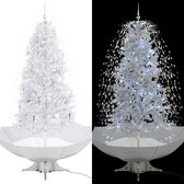 Kerstboom sneeuwend met paraplubasis 190 cm wit