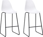 Barstoelen 2 st kunststof wit