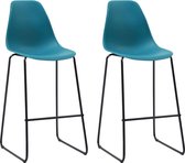 Barstoelen 2 st kunststof turquoise