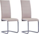 Eetkamerstoelen 2 st kunstleer cappuccino