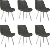 Eetkamerstoelen 6 st kunstsuéde grijs