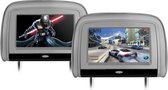 2x 9 inch GrijzeTFT LCD hoofdsteun DVD Speler