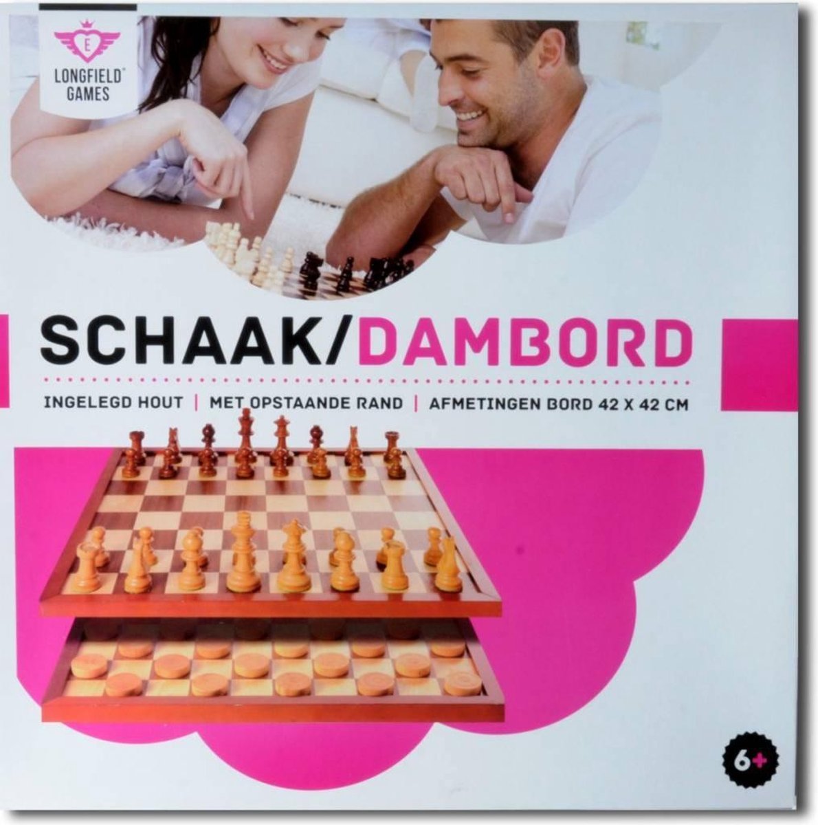concert Gedeeltelijk Kleuterschool Schaak/dambord ingelegd. Afm. 42 x 42 cm. Verpakt in colour box. Zonder  accessoires |... | bol.com