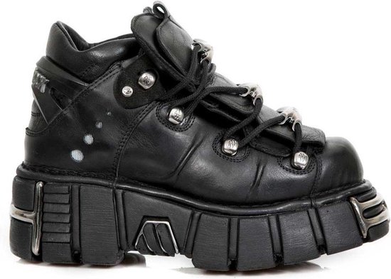 New Rock Lage schoenen Shoes- M-106-S1 Zwart/Zilverkleurig