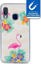 Samsung Galaxy A20e Hoesje - My Style - Magneta Serie - TPU Backcover - Flamingo - Hoesje Geschikt Voor Samsung Galaxy A20e