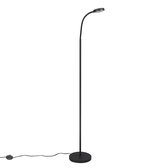 QAZQA trax - Moderne LED Staande leeslamp - 1 lichts - H 145 cm - Zwart - Woonkamer | Slaapkamer