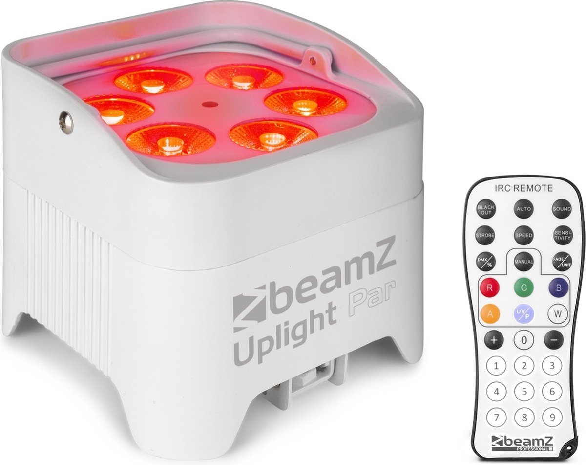 BeamZ BBP96SW Battery Uplight Par 6x12W WDMX