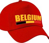 Belgium supporters pet rood voor dames en heren - Belgie landen baseball cap - supporter accessoire