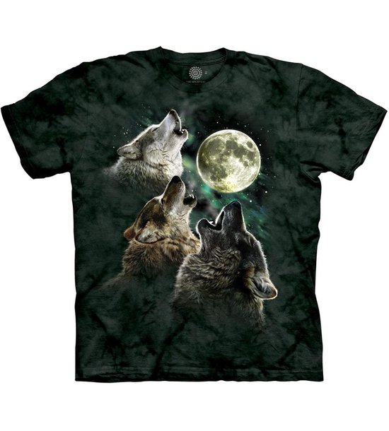 The Mountain KIDS T-shirt Three Wolf Moon T-shirt unisexe Taille L.